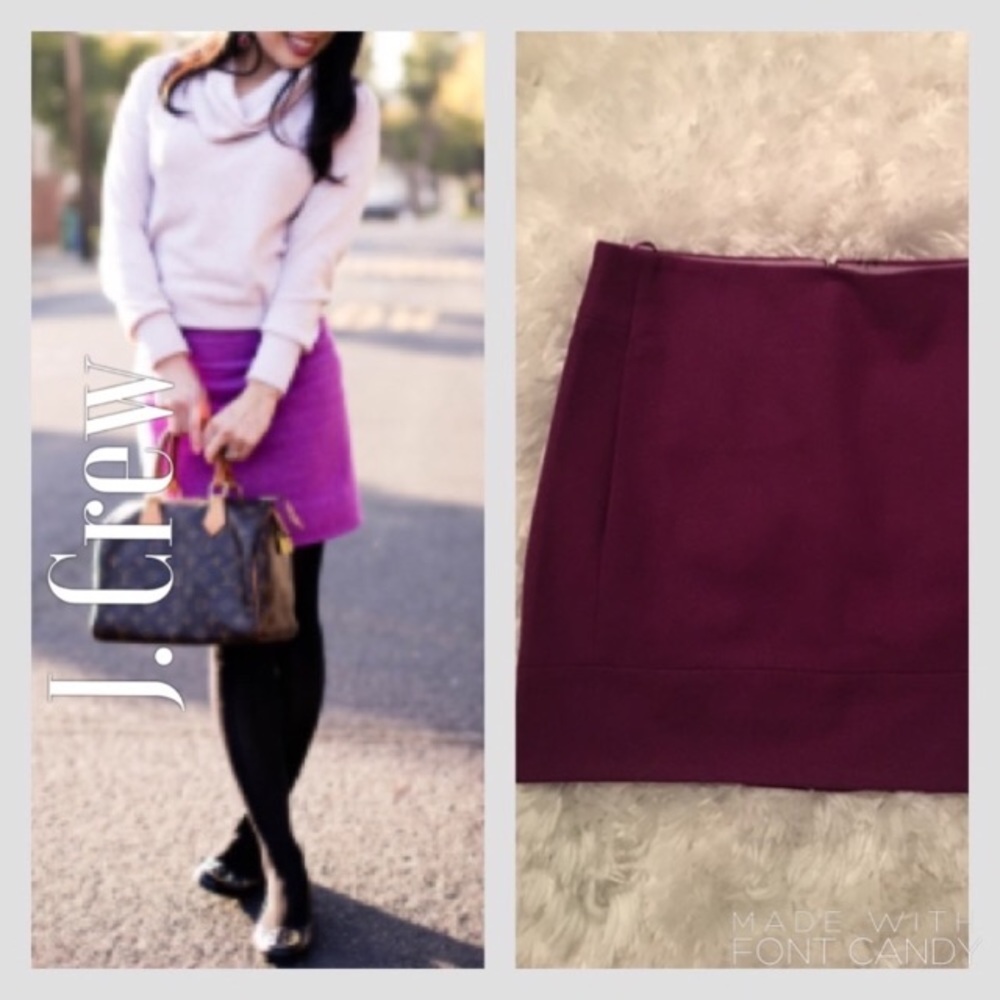 Gorgeous bright purple jcrew wool skirt. Size 2